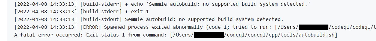 Build error CodeQL