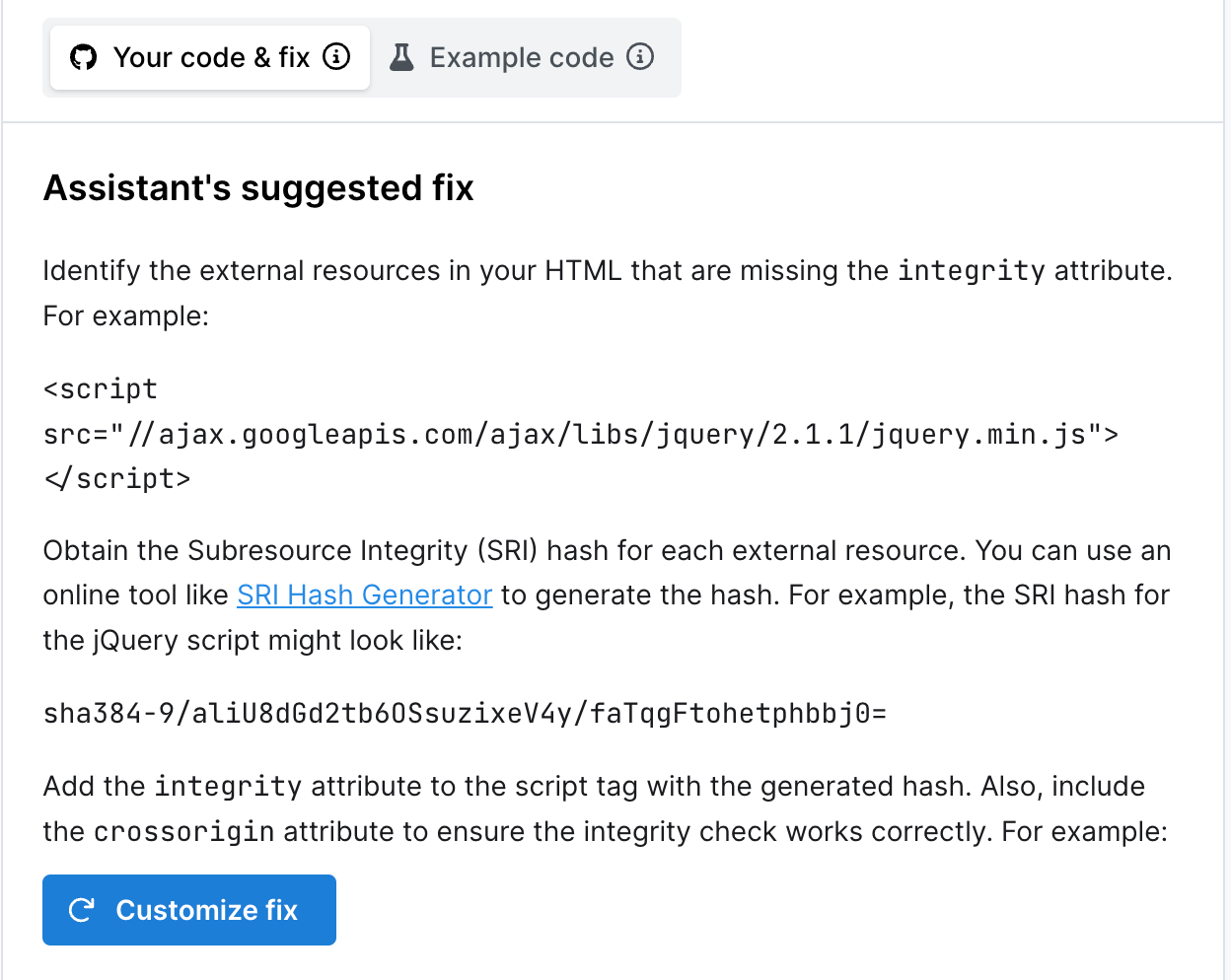 Semgrep AI Remediation Example