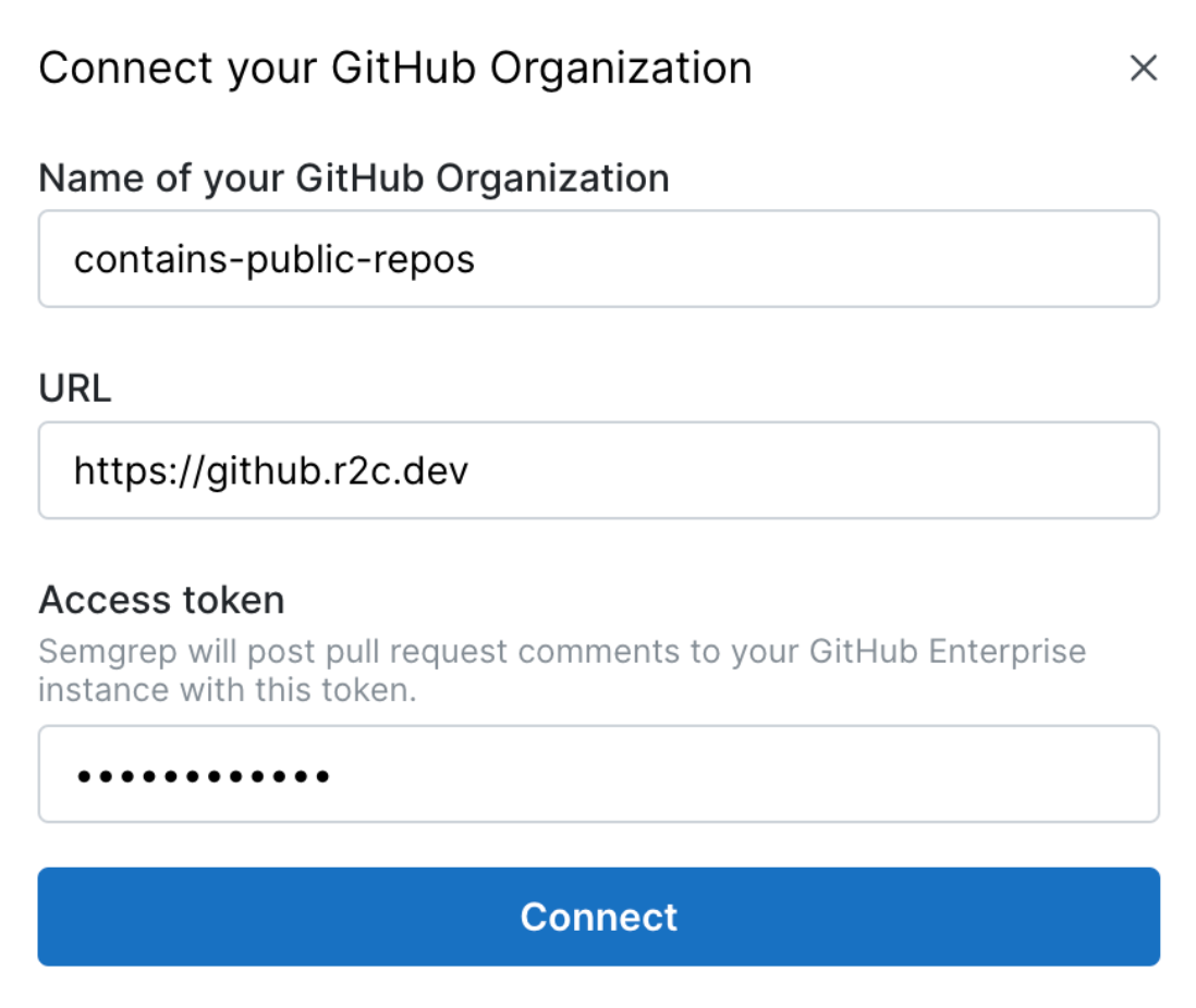 Connect your GitHub Organization popup window