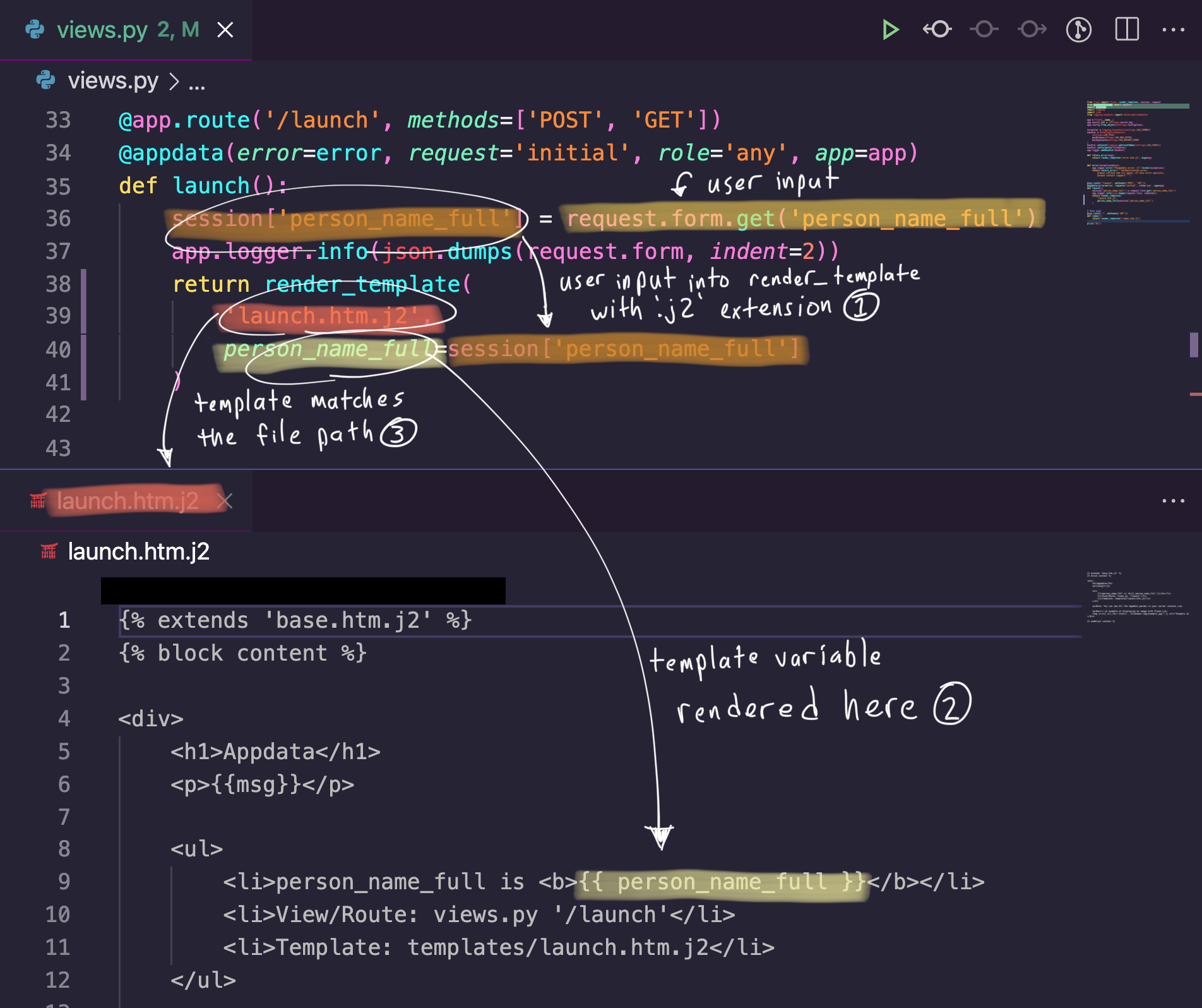 Screenshot of code the join rule matches