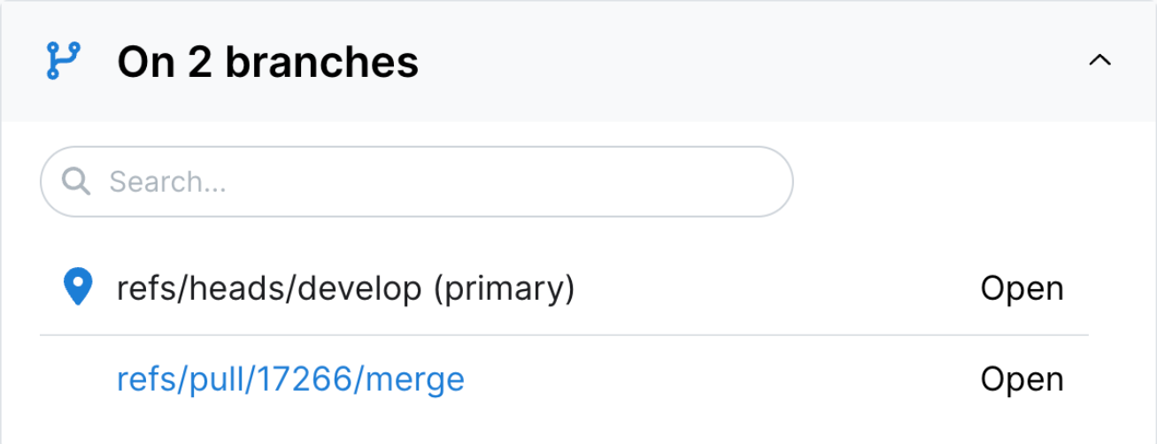 Semgrep AppSec Platform groups together findings on different branches