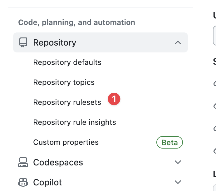 Repository rulesets