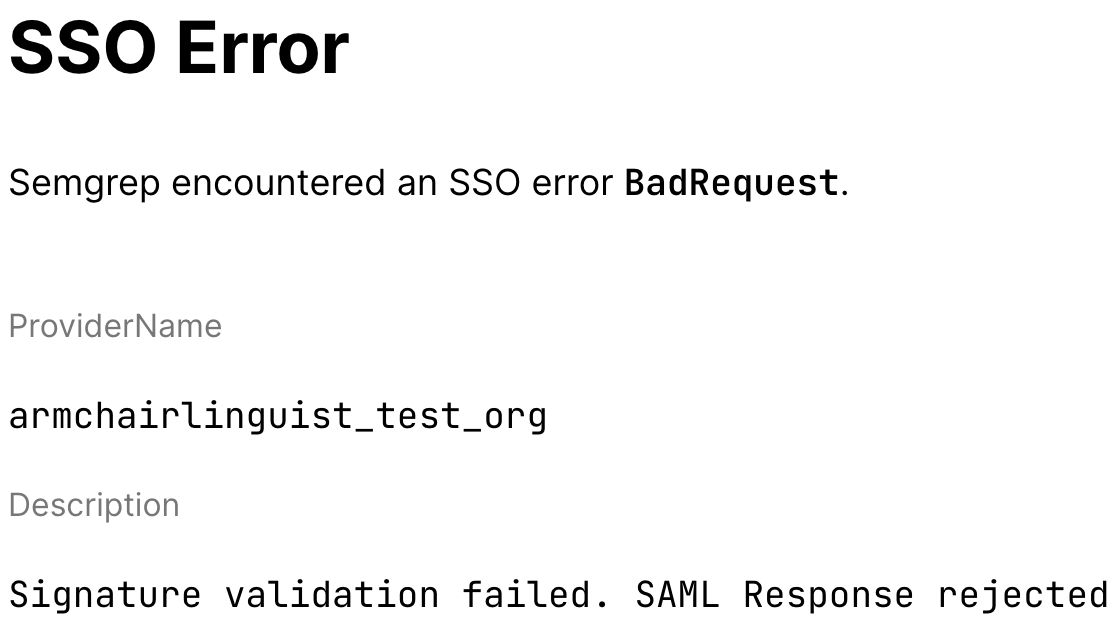 SAML signature validation error